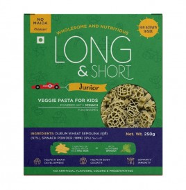 Long & Short Junior Veggie Pasta For Kids Powered With Spinach  Box  250 grams